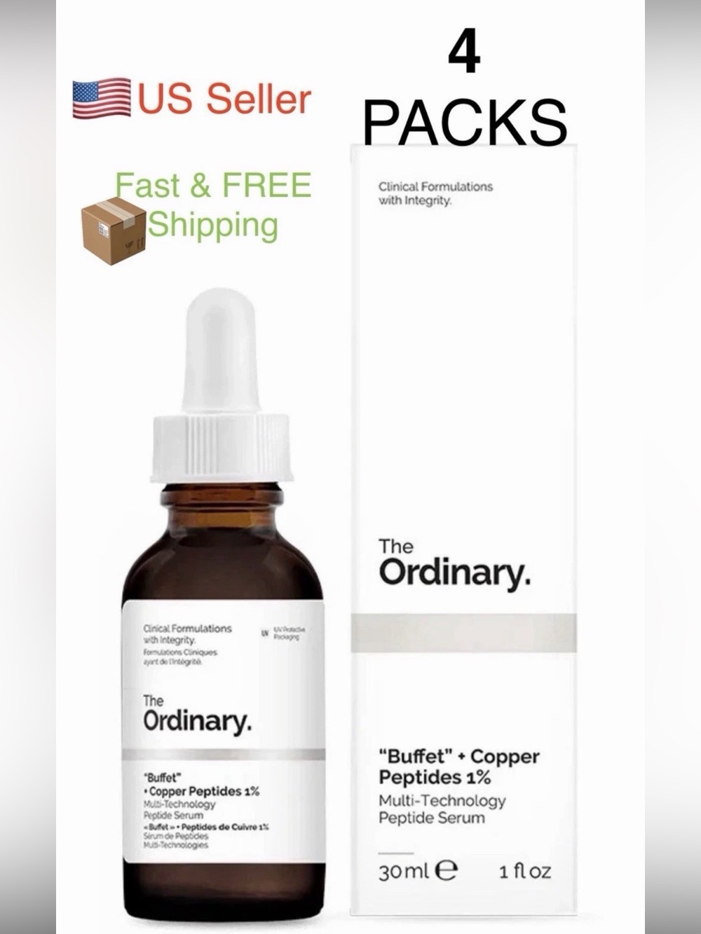 NEW ‼️ 4 BOTTLE x The Ordinary "Buffet" + Copper Peptides 1% 30ml Peptide Serum